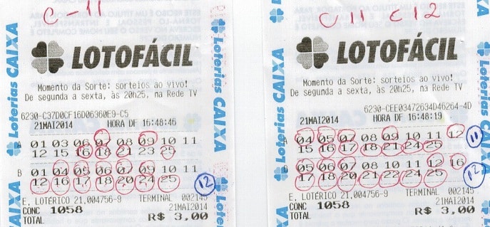 bilhetes lotofácil