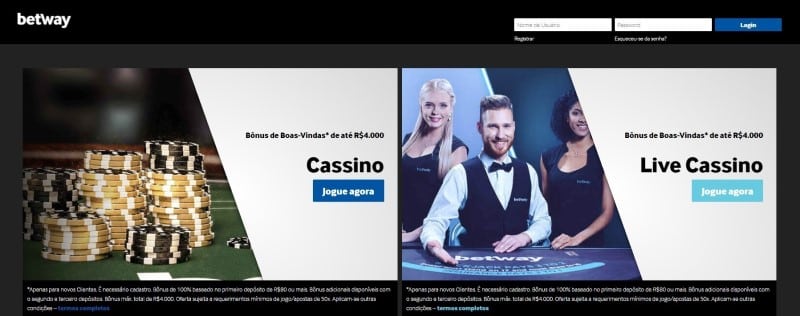 Betway Casino possui muitas opções para os apostadores
