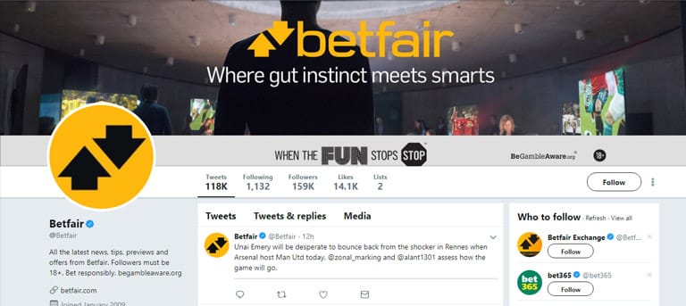 Betfair Twitter