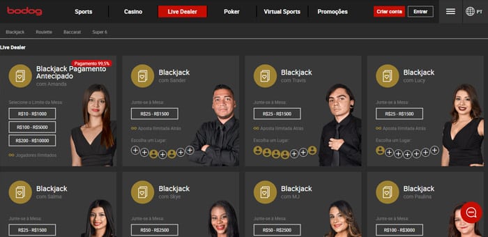 bodog cassino ao vivo