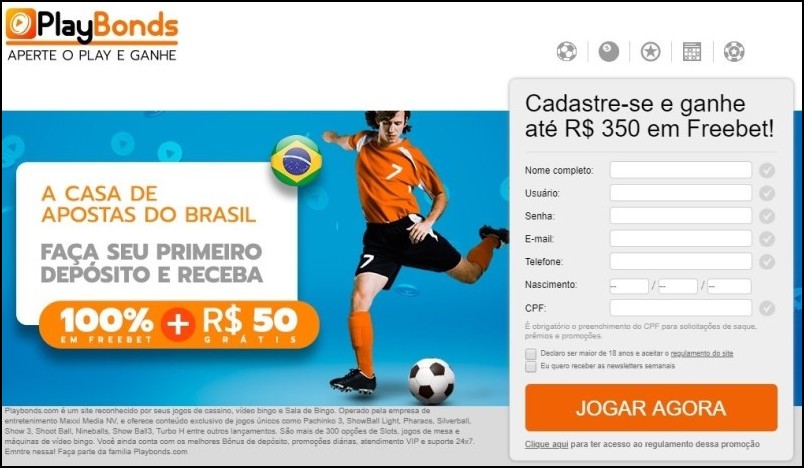 Playbonds bônus de boas-vindas exclusivo!