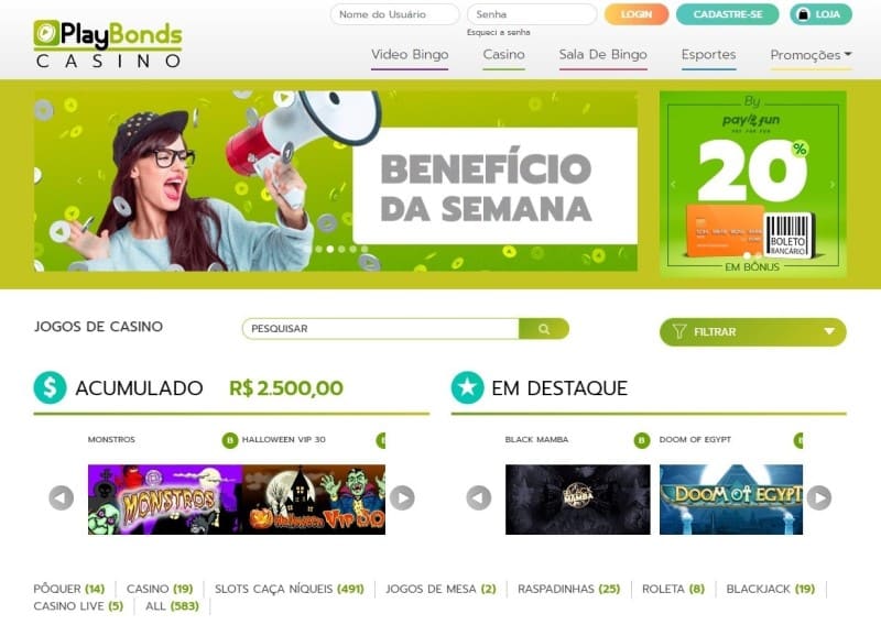 Playbonds Casino com muitos jogos é garantia de diversão