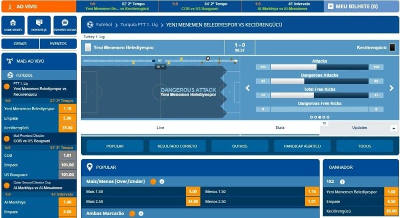 Playbonds Apostas possui bons gráficos para acompanhar eventos