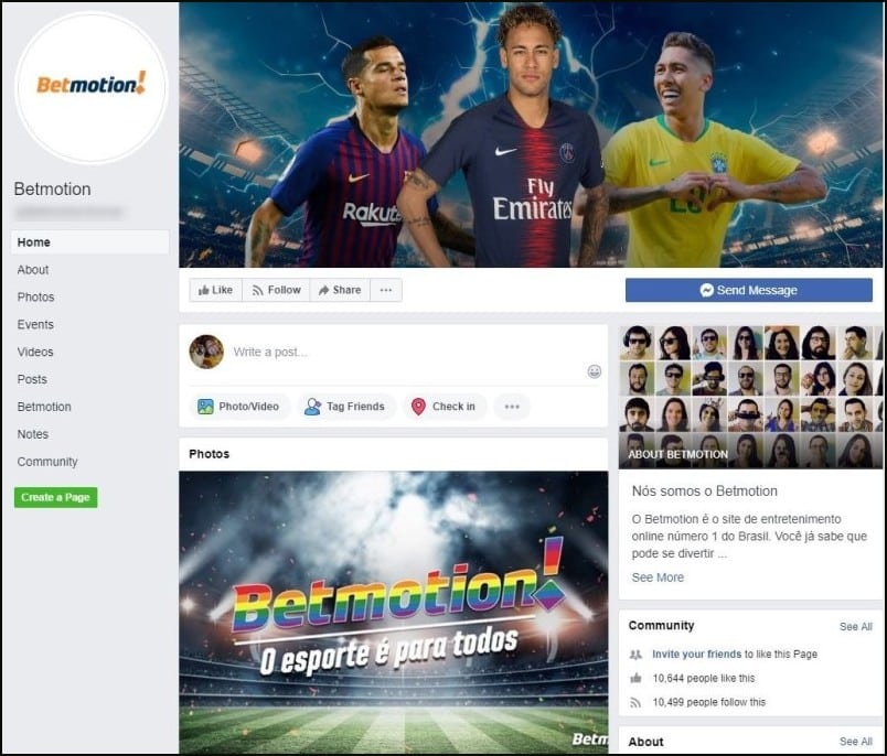 Rede social do Betmotion