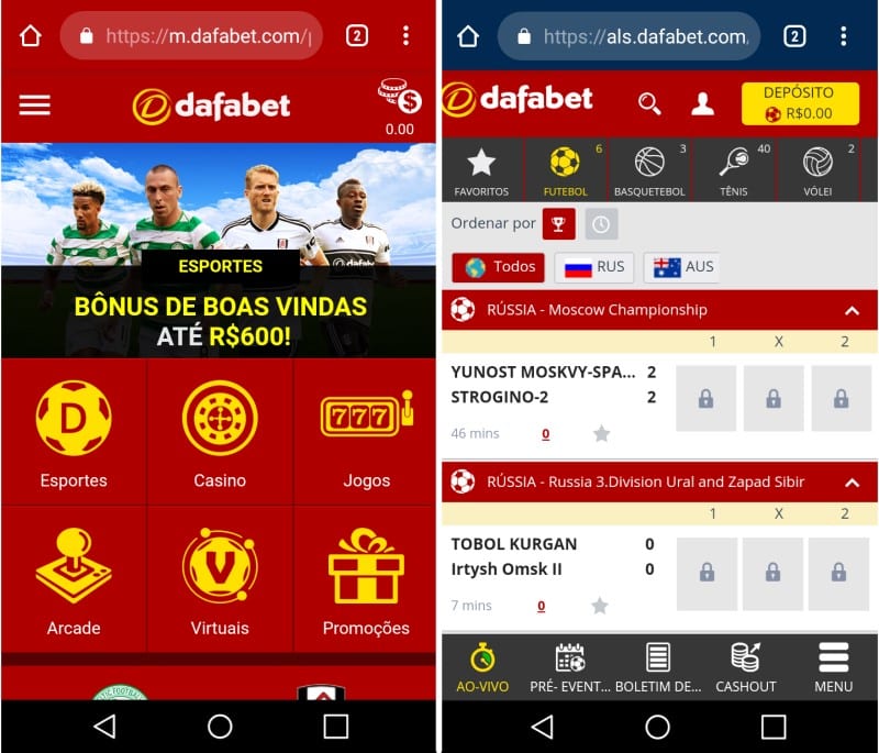 dafabet para o celular