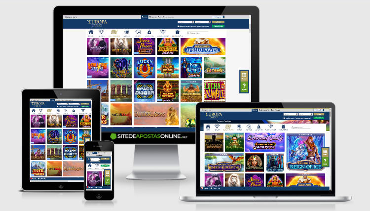 telas de jogo do europa casino no computador, tablet e smaprthone