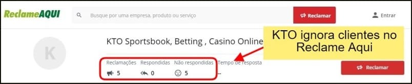 KTO Brasil não atende clientes pelo Reclame Aqui