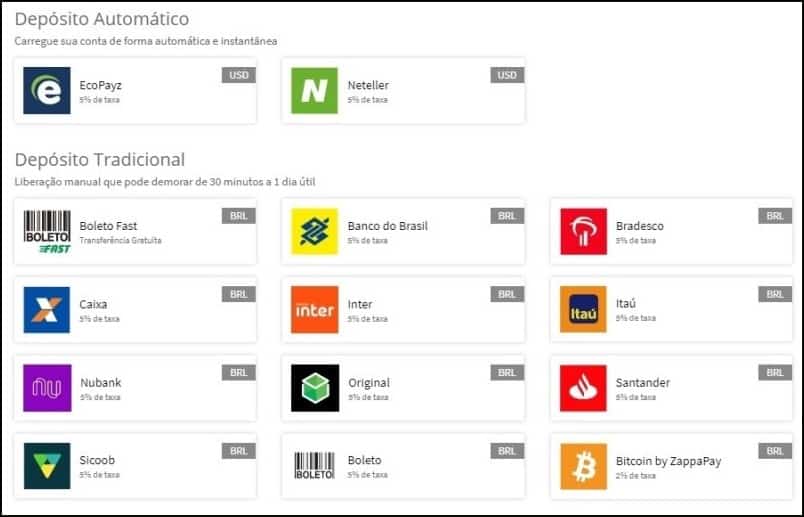 Há diferentes formas de fazer um depósito na VCreditos