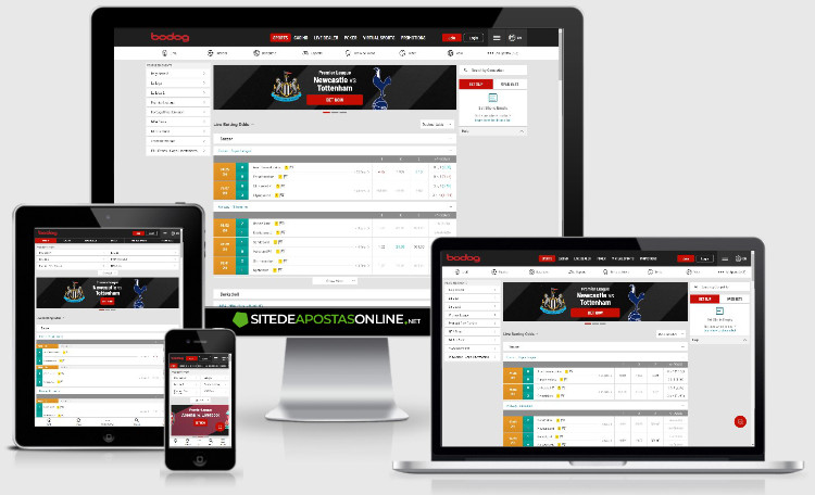 plataforma Bodog no computador, tablet e celular
