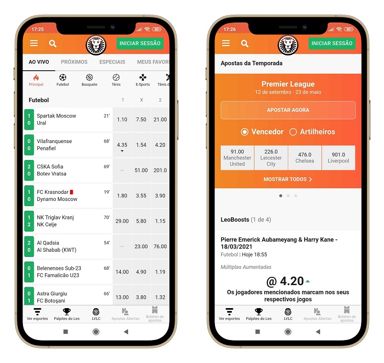interface de apostas da temporada