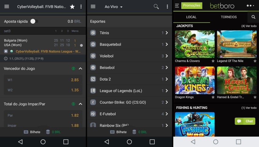 Há 2 Betboro App disponíveis: esportes e cassino