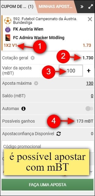 bilhete de apostas do 1xbit no mercado moneyline com bitcoin