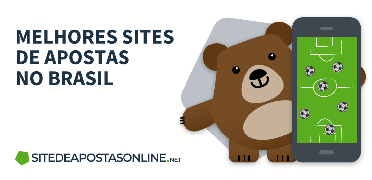 urso Betto segurando um celular com apostas online ao lado da frase melhores sites de apostas no Brasil