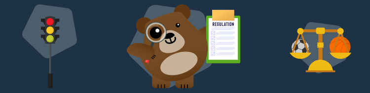 mascote Betto analisando lei de apostas