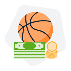bola de basquete dinheiro